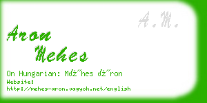 aron mehes business card